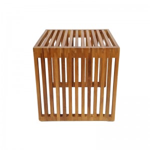 Βοηθητικό τραπέζι Saimon teak ξύλο σε φυσική απόχρωση 40x40x40εκ