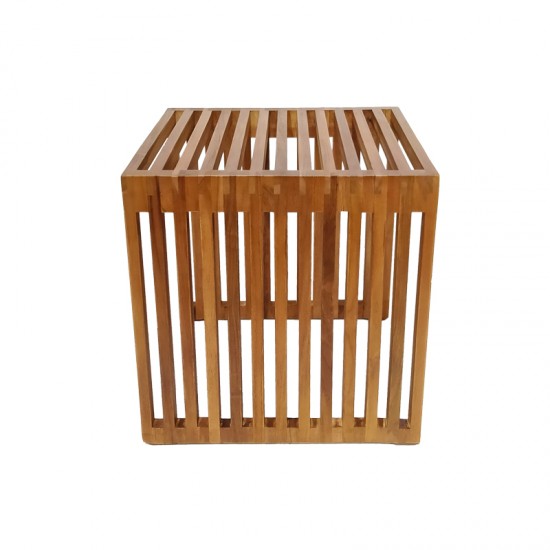 Βοηθητικό τραπέζι Saimon teak ξύλο σε φυσική απόχρωση 40x40x40εκ