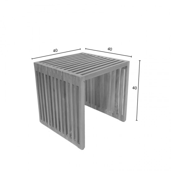 Βοηθητικό τραπέζι Saimon teak ξύλο σε φυσική απόχρωση 40x40x40εκ