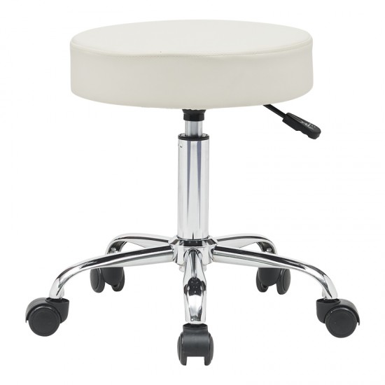 Σκαμπό γραφείου-εργασίας τροχήλατο Uficio  pu σε λευκή απόχρωση 46x42x48-64εκ