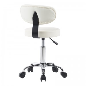 Καρέκλα γραφείου τροχήλατη Mafeshi  pu σε λευκή απόχρωση 45x44x70-82εκ