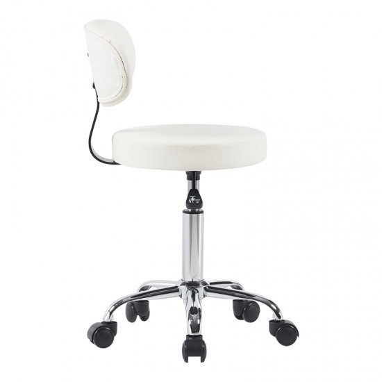 Καρέκλα γραφείου τροχήλατη Mafeshi  pu σε λευκή απόχρωση 45x44x70-82εκ