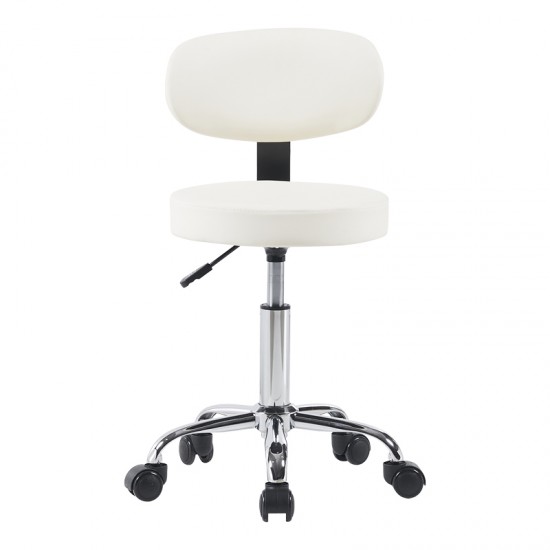 Καρέκλα γραφείου τροχήλατη Mafeshi  pu σε λευκή απόχρωση 45x44x70-82εκ
