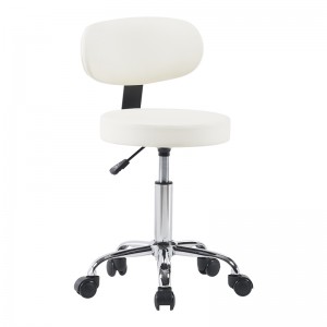 Καρέκλα γραφείου τροχήλατη Mafeshi  pu σε λευκή απόχρωση 45x44x70-82εκ