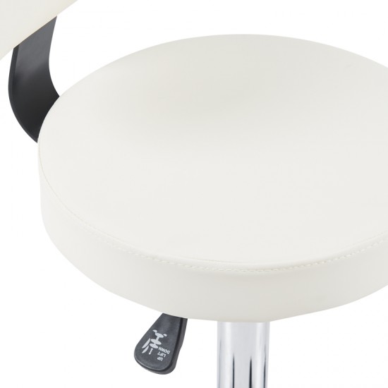 Καρέκλα γραφείου τροχήλατη Mafeshi  pu σε λευκή απόχρωση 45x44x70-82εκ