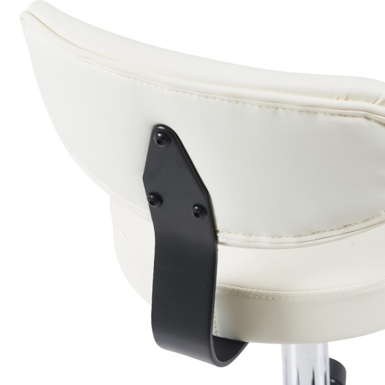 Καρέκλα γραφείου τροχήλατη Mafeshi  pu σε λευκή απόχρωση 45x44x70-82εκ