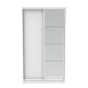 Ντουλάπα δίφυλλη συρόμενη με καθρέφτη Korredor σε λευκή απόχρωση 120x60x220εκ