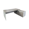 Γραφείο εργασίας επαγγελματικό Armadi γωνιακό σε γκρι-λευκή απόχρωση 160x80x75εκ