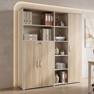 Βιβλιοθήκη γραφείου Jabari  σε oak-μπεζ απόχρωση 160x40x200εκ