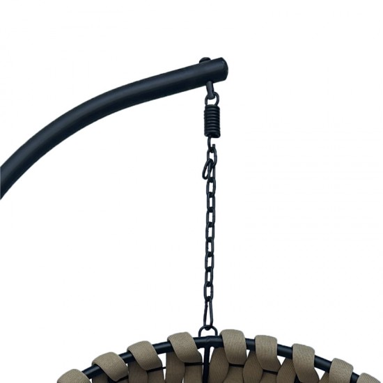 Κούνια φωλιά με βάση Makito μέταλλο μαύρο-pvc σε μπεζ- γκρι απόχρωση 100x105x195εκ