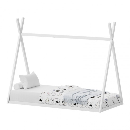 Παιδικό κρεβάτι Lilly τ.Montessori ξύλο πεύκου σε λευκή απόχρωση 90x190εκ