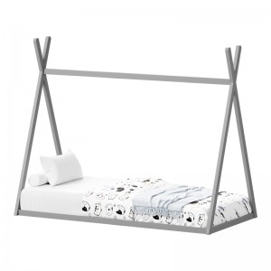 Παιδικό κρεβάτι Lilly τ.Montessori ξύλο πεύκου σε γκρι απόχρωση 90x190εκ