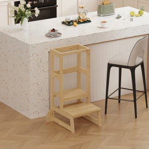 Παιδικός πύργος εκμάθησης Chiquel τ.Montessori ξύλο σε φυσική απόχρωση 45.7x51x90εκ