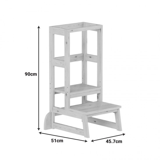 Παιδικός πύργος εκμάθησης Chiquel τ.Montessori ξύλο σε φυσική απόχρωση 45.7x51x90εκ