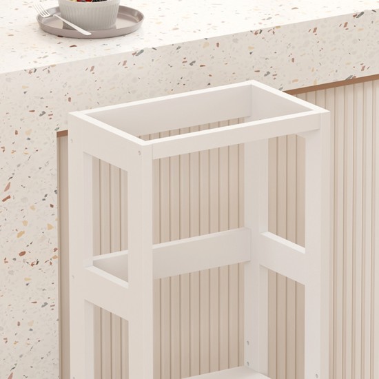 Παιδικός πύργος εκμάθησης Chiquel τ.Montessori ξύλο σε λευκή απόχρωση 45.7x51x90εκ