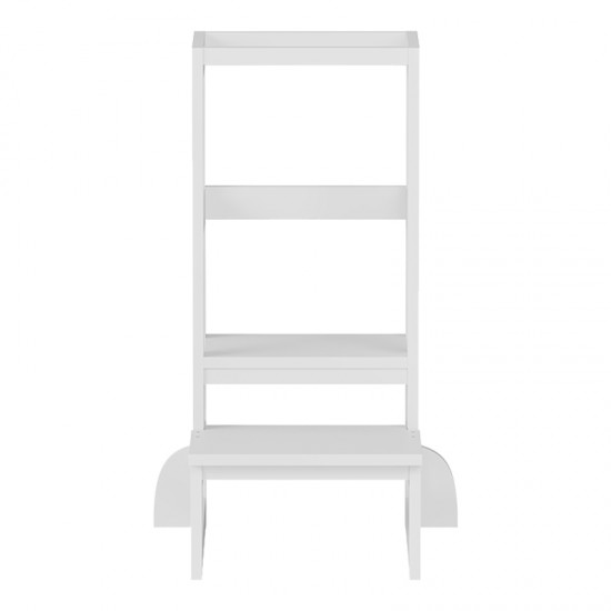 Παιδικός πύργος εκμάθησης Chiquel τ.Montessori ξύλο σε λευκή απόχρωση 45.7x51x90εκ