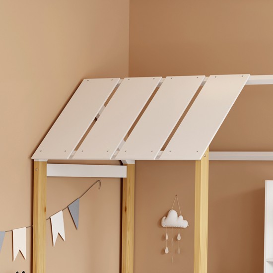 Παιδικό κρεβάτι Bedria τ.Montessori ξύλο σε λευκή-φυσική απόχρωση 190x90εκ