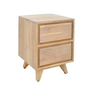 Κομοδίνο Emira μασίφ ακακίας σε φυσική απόχρωση 40x40x54εκ