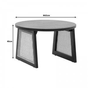 Τραπέζι Tamarind  ξύλο mango-φυσικό rattan σε φυσική απόχρωση Φ65x40εκ