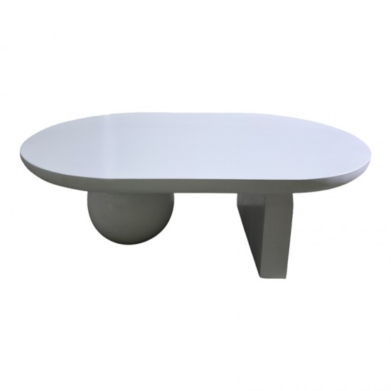 Τραπέζι σαλονιού Kane μασίφ ξύλο ακακίας σε λευκή απόχρωση 110x72x38εκ