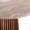 Τραπέζι Mable μασίφ ξύλο ακακίας σε φυσική απόχρωση και επιφάνεια μαρμάρου Φ120x76εκ