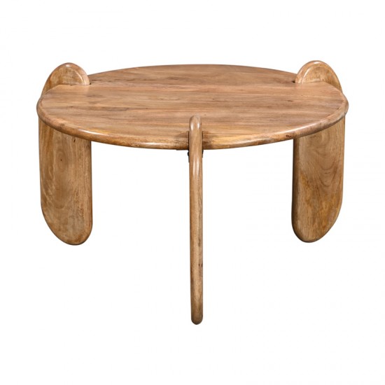 Τραπέζι σαλονιού Earten μασίφ ξύλο ακακίας σε φυσική απόχρωση Φ80x40εκ