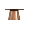 Τραπέζι σαλονιού Ezerdian μασίφ ξύλο ακακίας σε φυσική απόχρωση με επιφάνεια μαρμάρου Φ90x45εκ