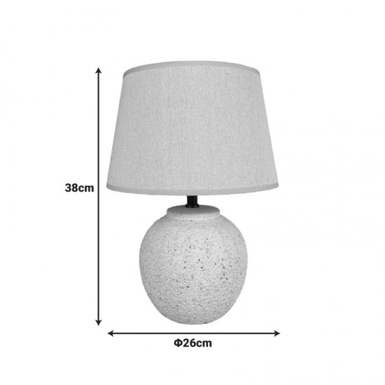 Επιτραπέζιο φωτιστικό Lurata Ε27 κεραμικό σε μπεζ απόχρωση Φ26x38εκ