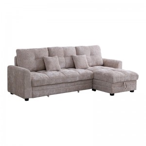 Γωνιακός αναστρέψιμος καναπές κρεβάτι Comfie με αποθηκευτικό χώρο μπεζ ύφασμα 267x159x97εκ