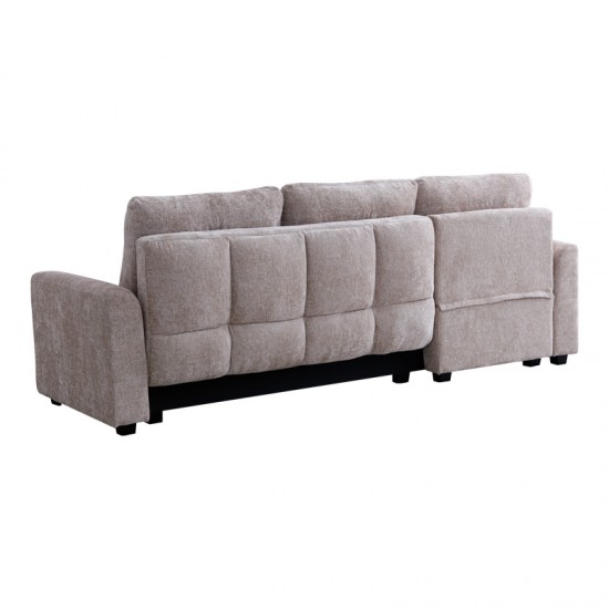 Γωνιακός αναστρέψιμος καναπές κρεβάτι Comfie με αποθηκευτικό χώρο μπεζ ύφασμα 267x159x97εκ