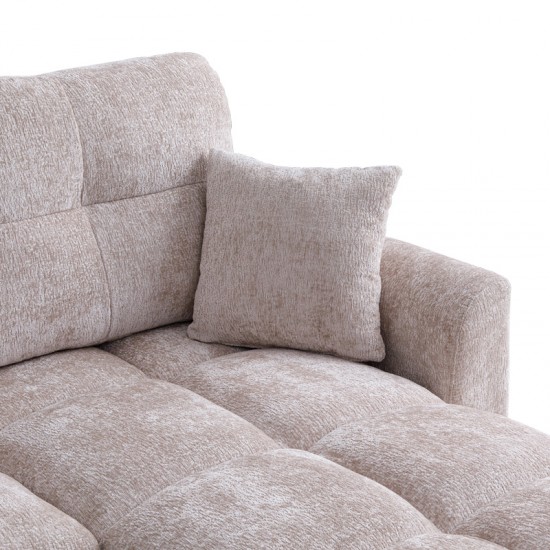 Γωνιακός αναστρέψιμος καναπές κρεβάτι Comfie με αποθηκευτικό χώρο μπεζ ύφασμα 267x159x97εκ