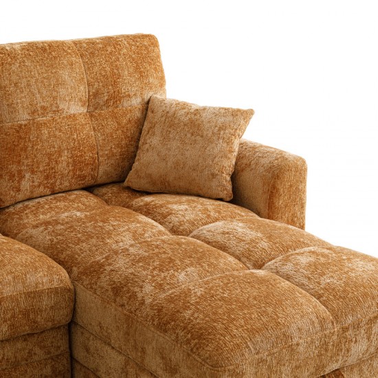 Γωνιακός αναστρέψιμος καναπές κρεβάτι Comfie με αποθηκευτικό χώρο camel ύφασμα 267x159x97εκ