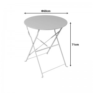 Τραπεζι Bistro μεταλλικό αναδιπλούμενο σε λευκή απόχρωση Φ60x71εκ