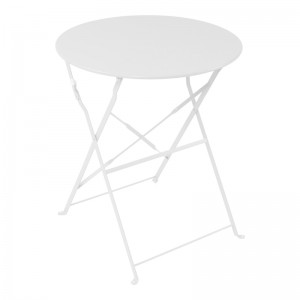 Τραπεζι Bistro μεταλλικό αναδιπλούμενο σε λευκή απόχρωση Φ60x71εκ
