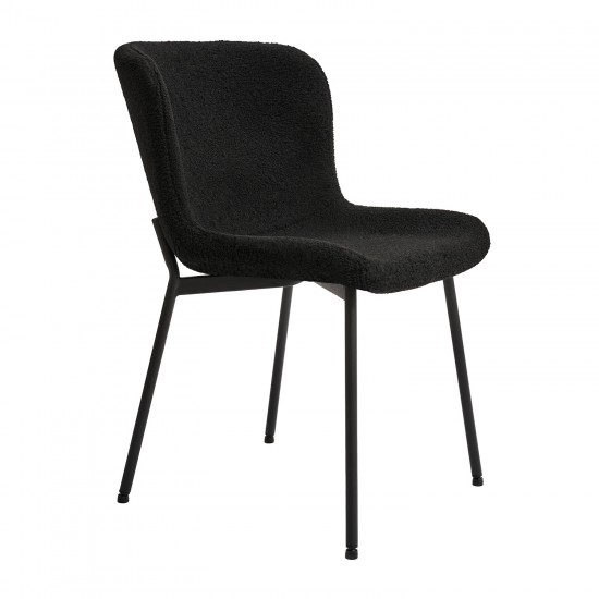 Καρέκλα Melina Teddy Μαύρο 48x59xH80cm