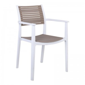 AKRON Πολυθρόνα κήπου  PP-UV Άσπρο - Sand Beige 60x55x85cm