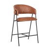 ALFRED Σκαμπό BAR Μέταλλο Βαφή Μαύρο, PU Camel 60x56x66/96cm
