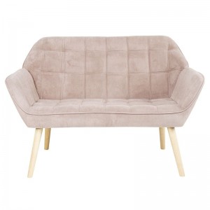 ALMA Καναπές 2θέσιος  - Σαλονιού - Καθιστικού, Φυσικό, Ύφασμα Velure Ανοιχτό Καφέ, K/D 127x70x82cm