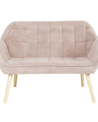 ALMA Καναπές 2θέσιος  - Σαλονιού - Καθιστικού, Φυσικό, Ύφασμα Velure Ανοιχτό Καφέ, K/D 127x70x82cm