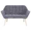 ALMA Καναπές 2θέσιος  - Σαλονιού - Καθιστικού, Φυσικό, Ύφασμα Velure Γκρι, K/D 127x70x82cm