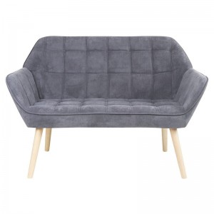 ALMA Καναπές 2θέσιος  - Σαλονιού - Καθιστικού, Φυσικό, Ύφασμα Velure Γκρι, K/D 127x70x82cm
