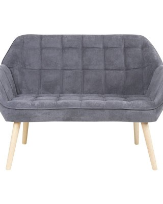 ALMA Καναπές 2θέσιος  - Σαλονιού - Καθιστικού, Φυσικό, Ύφασμα Velure Γκρι, K/D 127x70x82cm