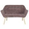 ALMA Καναπές 2θεσιος - Σαλονιού - Καθιστικού, Φυσικό, Ύφασμα Velure Καφέ, K/D 127x70x82cm