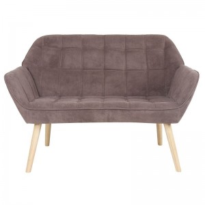 ALMA Καναπές 2θεσιος - Σαλονιού - Καθιστικού, Φυσικό, Ύφασμα Velure Καφέ, K/D 127x70x82cm