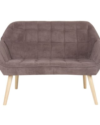 ALMA Καναπές 2θεσιος - Σαλονιού - Καθιστικού, Φυσικό, Ύφασμα Velure Καφέ, K/D 127x70x82cm