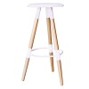 ART Σκαμπό BAR, Ξύλο Φυσικό, PP Άσπρο 42x42x78cm