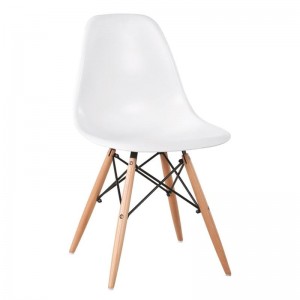 ART Wood Καρέκλα Τραπεζαρίας – Κουζίνας, Πόδια Οξιά, Κάθισμα PP Άσπρο - Πλήρως K/D 46x52x82cm