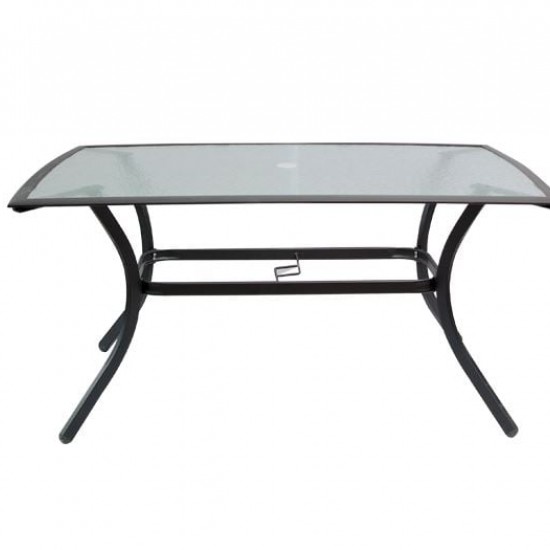 ASTOR Τραπέζι Dining Μεταλλικό Ανθρακί/Γυαλί