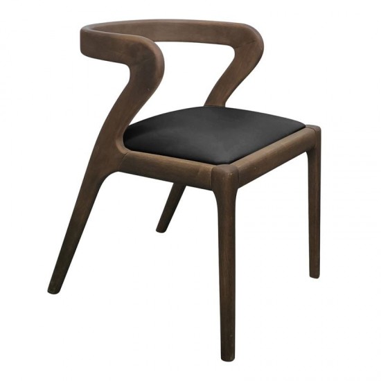 AVERY Καρέκλα Τραπεζαρίας, Απόχρωση Καρυδί, Pu Μαύρο 50x59x72cm