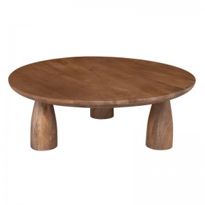 AZTEC Τραπεζάκι Σαλονιού- Καθιστικού, Ξύλο Mango, Απόχρωση Smoke Walnut Φ75cm H.37cm